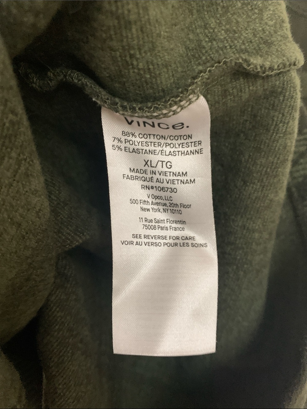 Vince Plaid Cotton-Blend Shirt Jacket in Dark Leaf Combo Size XL - Picture 6 of 7
